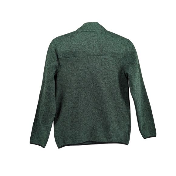 Eddie Bauer Fleece Sweater S Green Pullover High Neck Staple 1/4 Zip Pocket Cozy - Picture 3 of 12